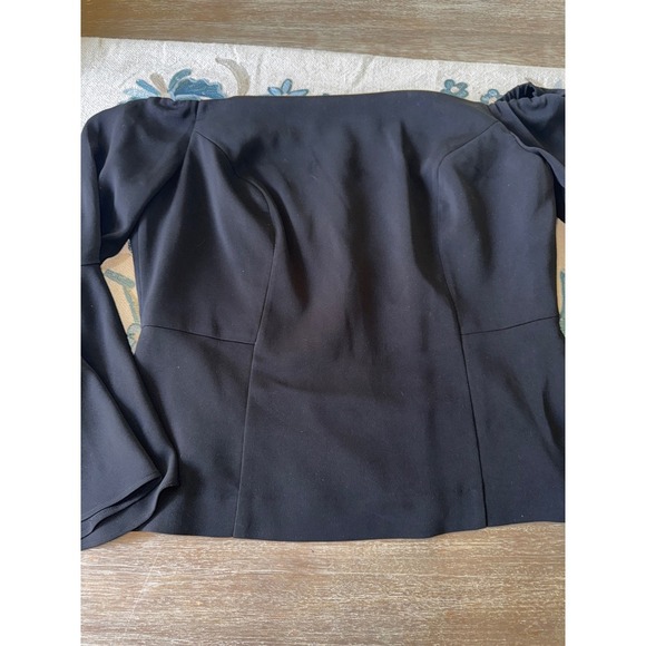 Boston Proper Black Off the Shoulder Top Bell Sleeve Blouse Size 12 - Picture 7 of 9